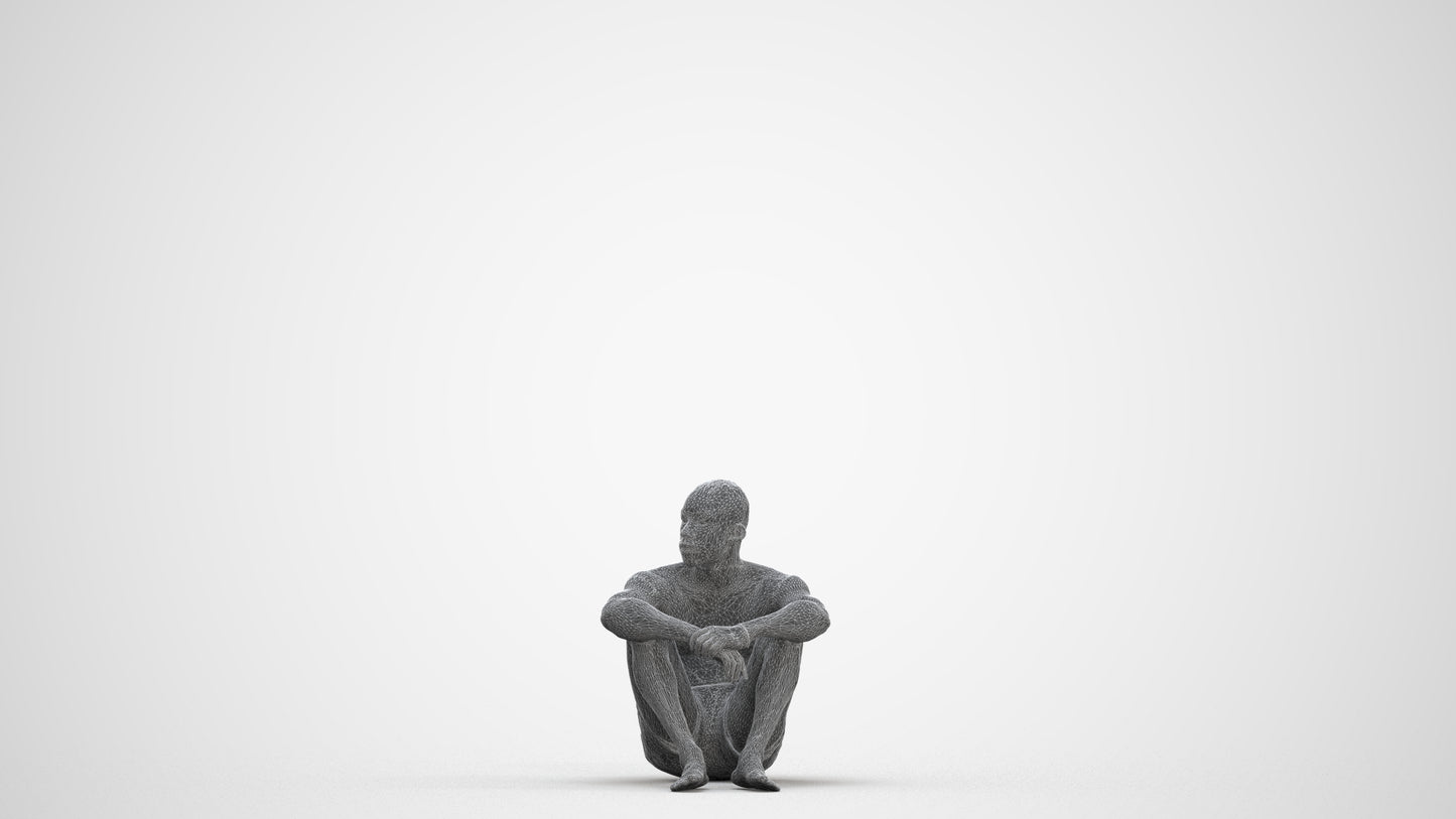 photogrammetry 3D man pool, realistic human model archviz FBX, three-quarter front view render