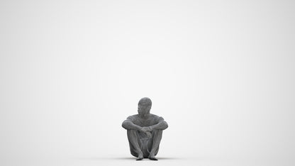 photogrammetry 3D man pool, realistic human model archviz FBX, three-quarter front view render