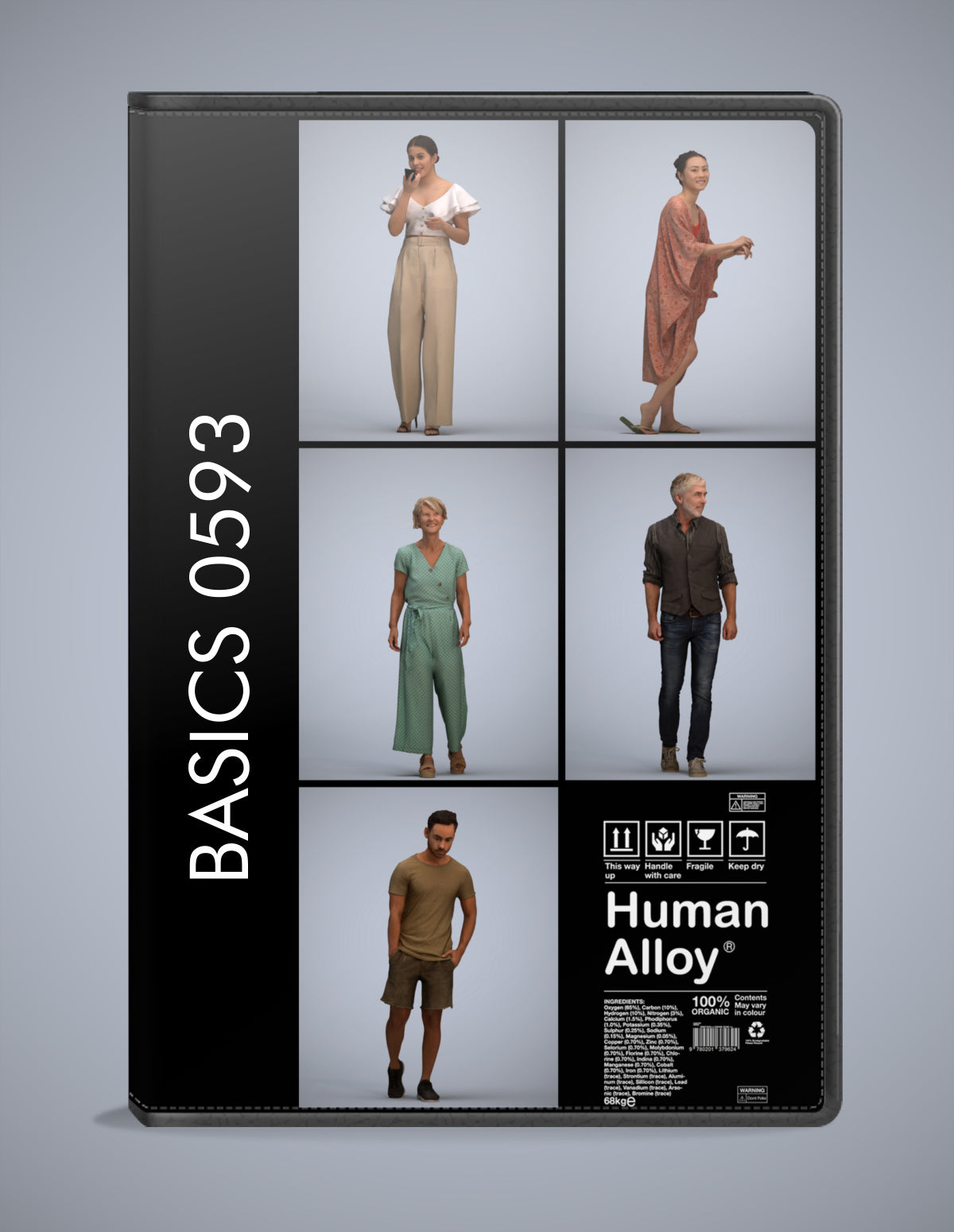 photogrammetry 3D people walking collection, 5 realistic human models archviz FBX