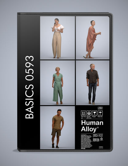 photogrammetry 3D people walking collection, 5 realistic human models archviz FBX