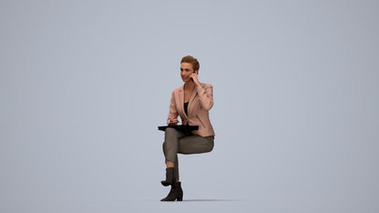 photogrammetry 3D woman business, realistic human model archviz FBX, top-down view render