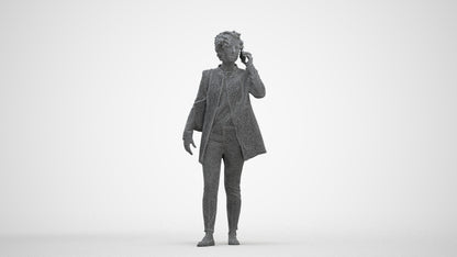 realistic 3D people woman business standing, render-ready for V-Ray and Corona, FBX OBJ, three-quarter front view render