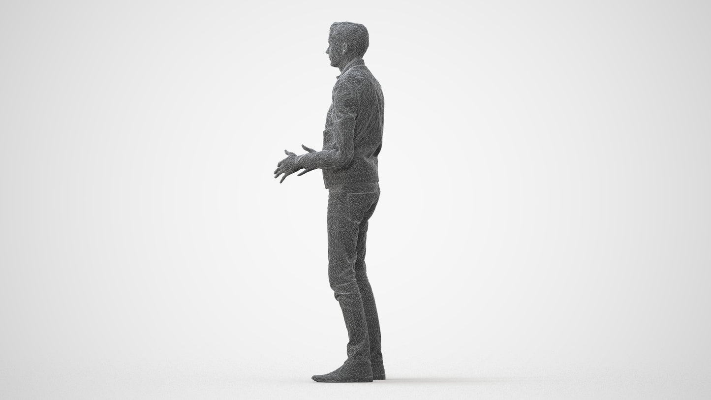 realistic 3D man casual business, scanned archviz people for Blender and 3ds Max, square thumbnail