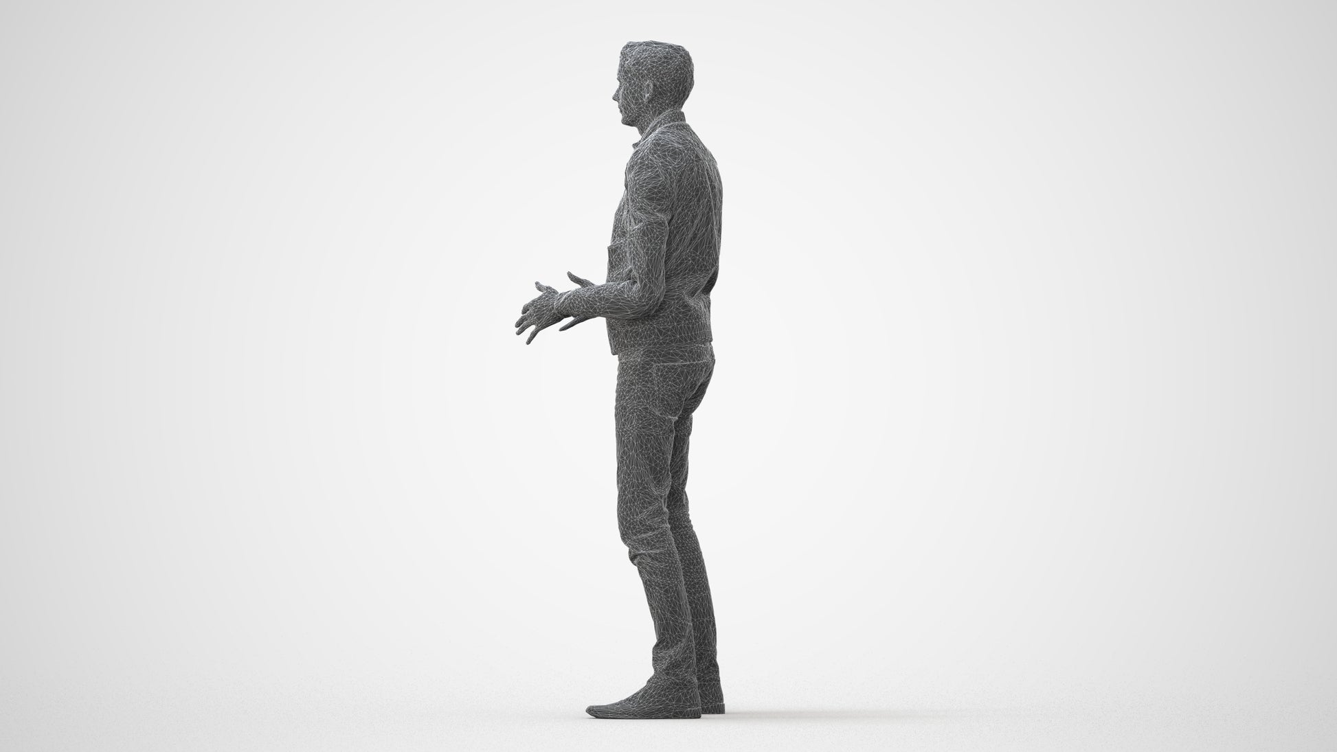 realistic 3D man casual business, scanned archviz people for Blender and 3ds Max, square thumbnail