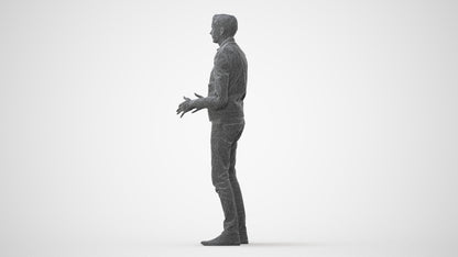 realistic 3D man casual business, scanned archviz people for Blender and 3ds Max, square thumbnail