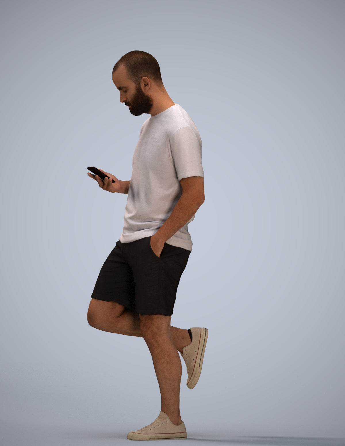 photogrammetry 3D man casual walking, realistic human model archviz FBX