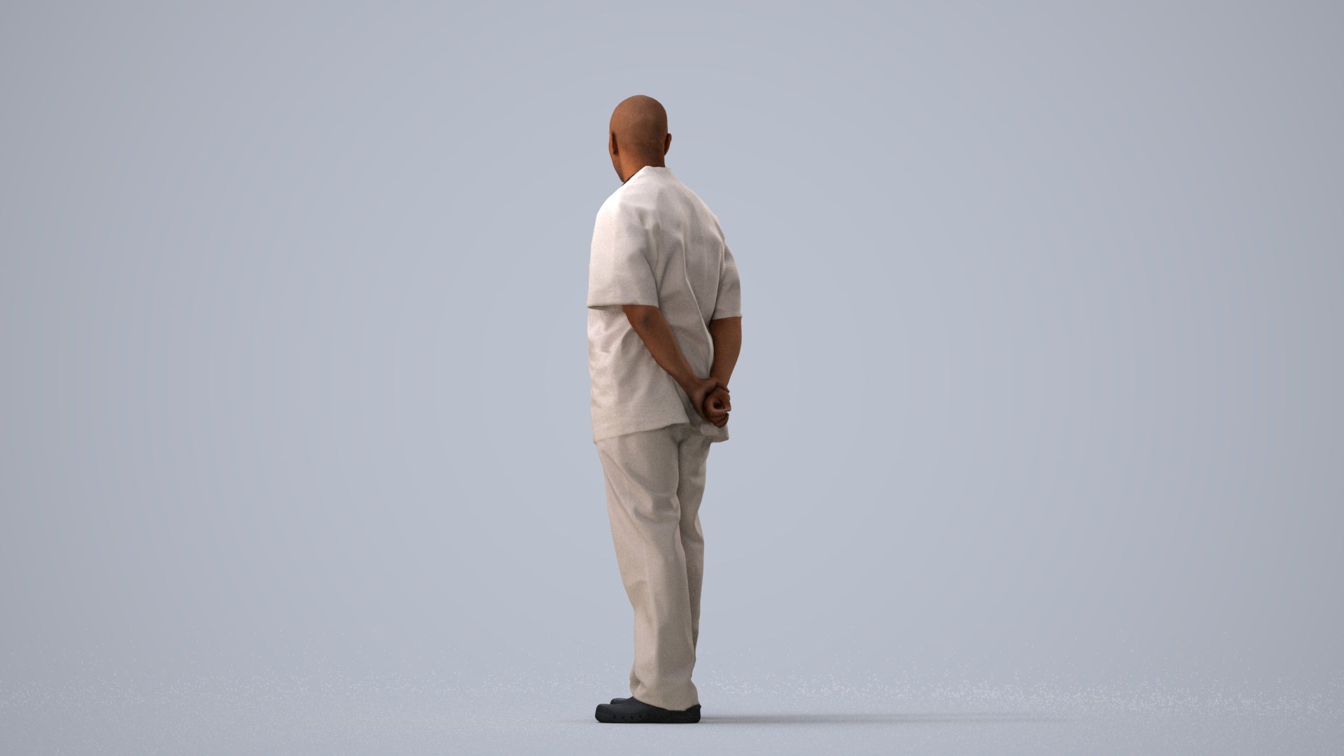 realistic 3D man medical, scanned archviz people for Blender and 3ds Max, three-quarter view render