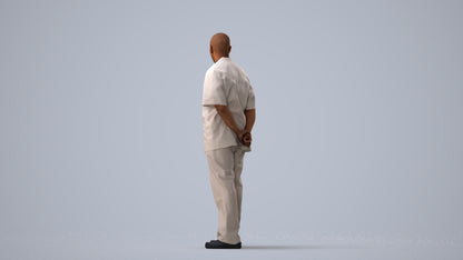 realistic 3D man medical, scanned archviz people for Blender and 3ds Max, three-quarter view render