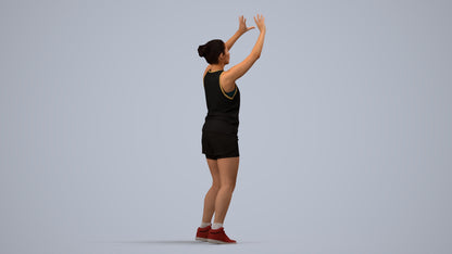 realistic 3D woman sport, scanned archviz people for Blender and 3ds Max, side view render