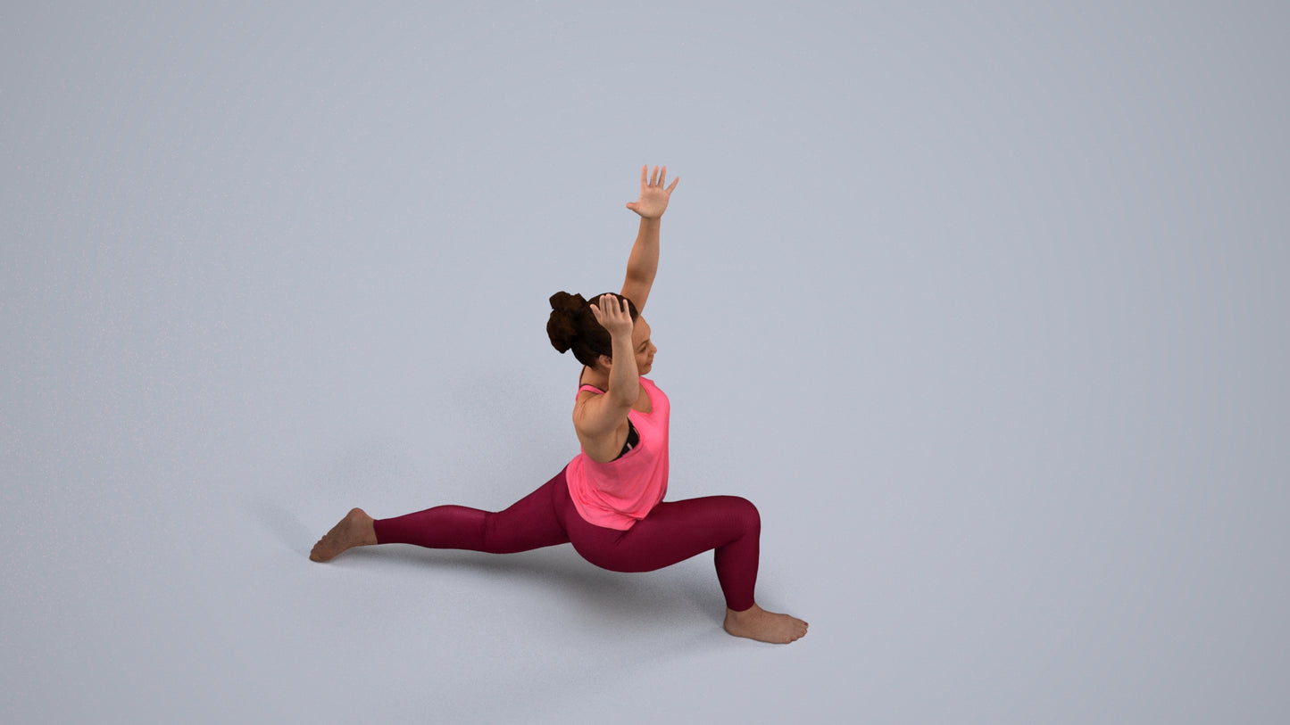 realistic 3D people woman sport, render-ready for V-Ray and Corona, FBX OBJ, back view render