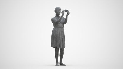 realistic 3D people woman casual standing, render-ready for V-Ray and Corona, FBX OBJ, three-quarter front view render