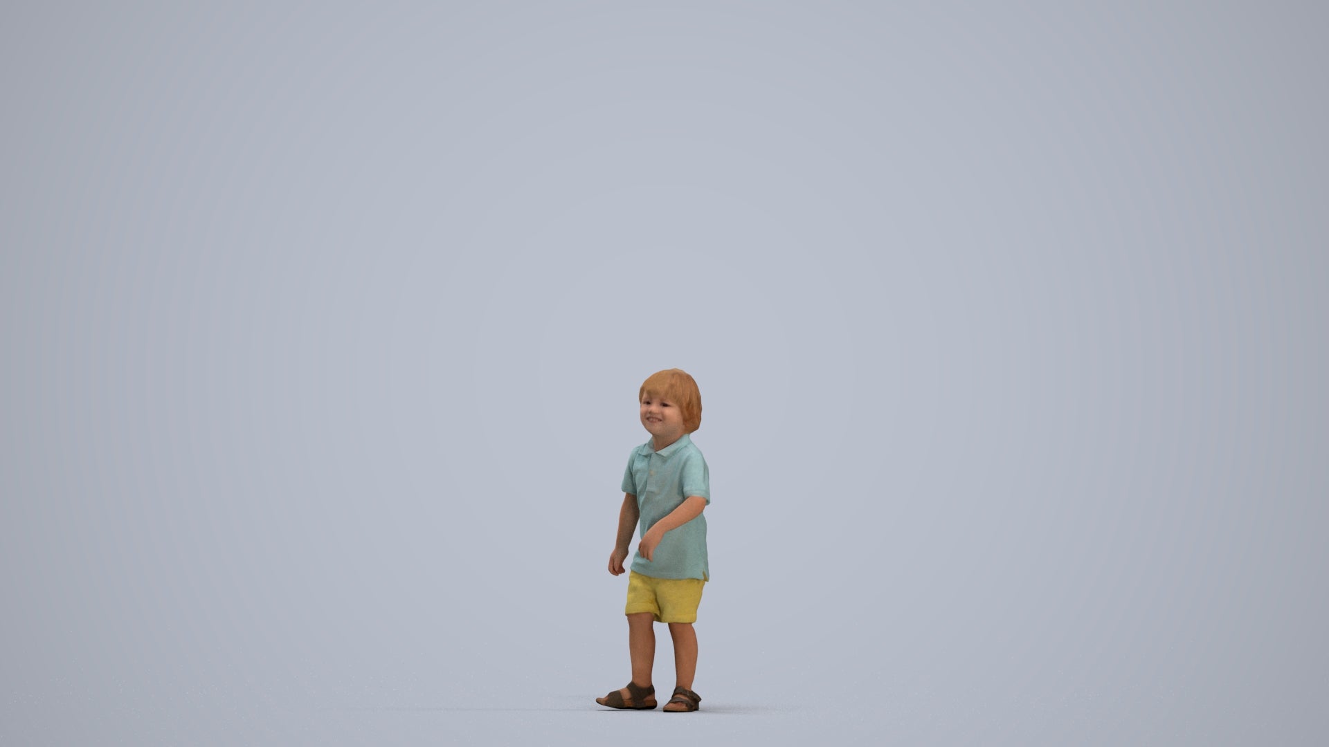 scanned 3D boy casual kids, photogrammetry people for Enscape and V-Ray, standing pose render