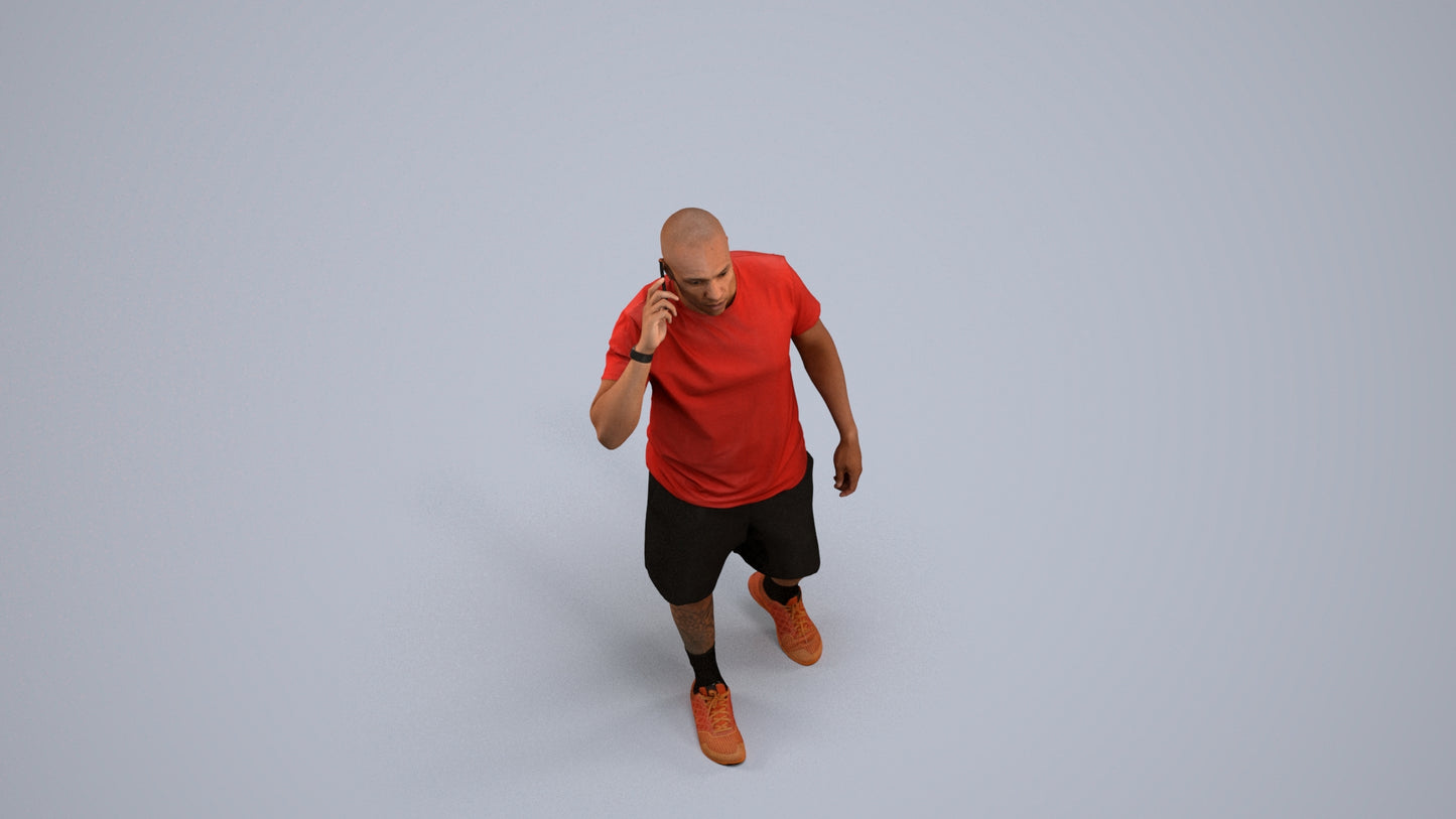 scanned 3D man sport, photogrammetry people for Enscape and V-Ray, back view render