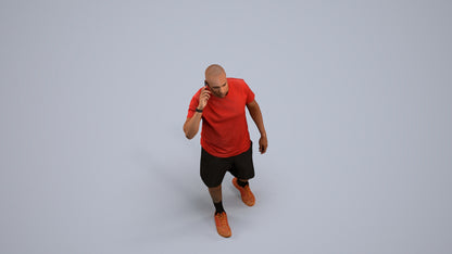 scanned 3D man sport, photogrammetry people for Enscape and V-Ray, back view render