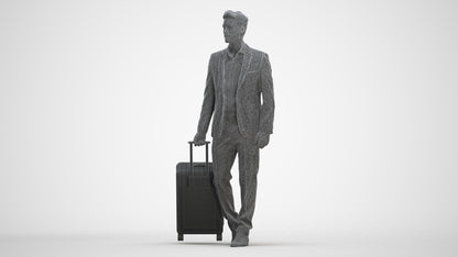 realistic 3D human man business, archviz people FBX OBJ for Blender, three-quarter front view render
