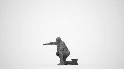realistic 3D people senior man casual driving, render-ready for V-Ray and Corona, FBX OBJ, wireframe back view