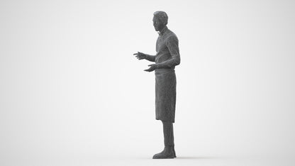 photogrammetry 3D man hospitality, realistic human model archviz FBX, square thumbnail