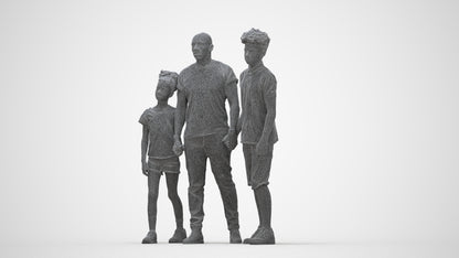realistic 3D human girl casual kids, archviz people FBX OBJ for Blender, wireframe back view