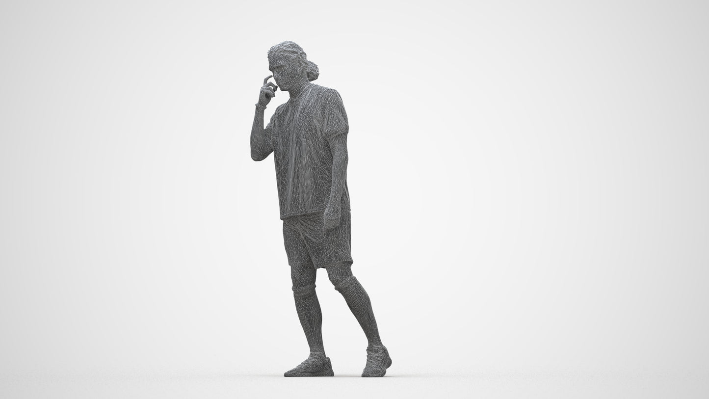 realistic 3D people man sport, render-ready for V-Ray and Corona, FBX OBJ, wireframe back view