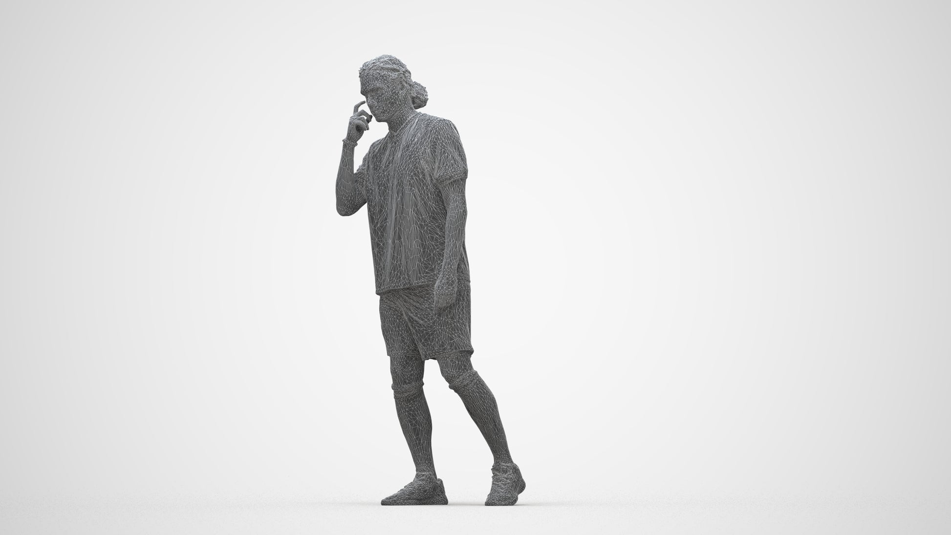 realistic 3D people man sport, render-ready for V-Ray and Corona, FBX OBJ, wireframe back view