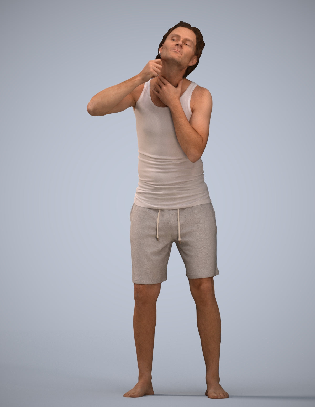 realistic 3D human man bathroom, archviz people FBX OBJ for Blender