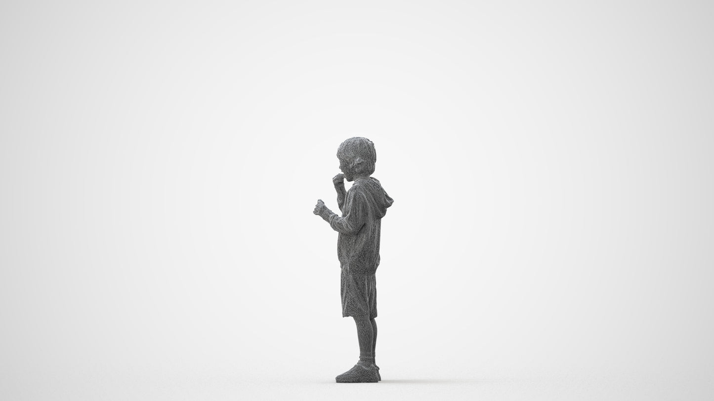 3D scanned boy kids casual, photorealistic archviz people for Enscape and SketchUp, square thumbnail