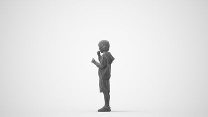 3D scanned boy kids casual, photorealistic archviz people for Enscape and SketchUp, square thumbnail