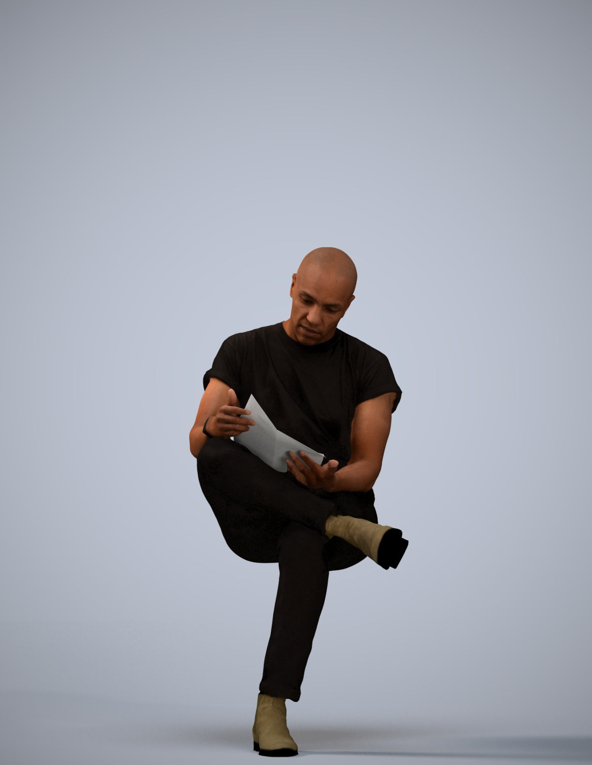 realistic 3D people man casual sitting, render-ready for V-Ray and Corona, FBX OBJ