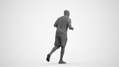 3D scanned man sport, photorealistic archviz people for Enscape and SketchUp, wireframe front view