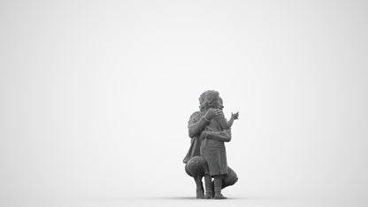 realistic 3D girl casual kids, scanned archviz people for Blender and 3ds Max, wireframe side view