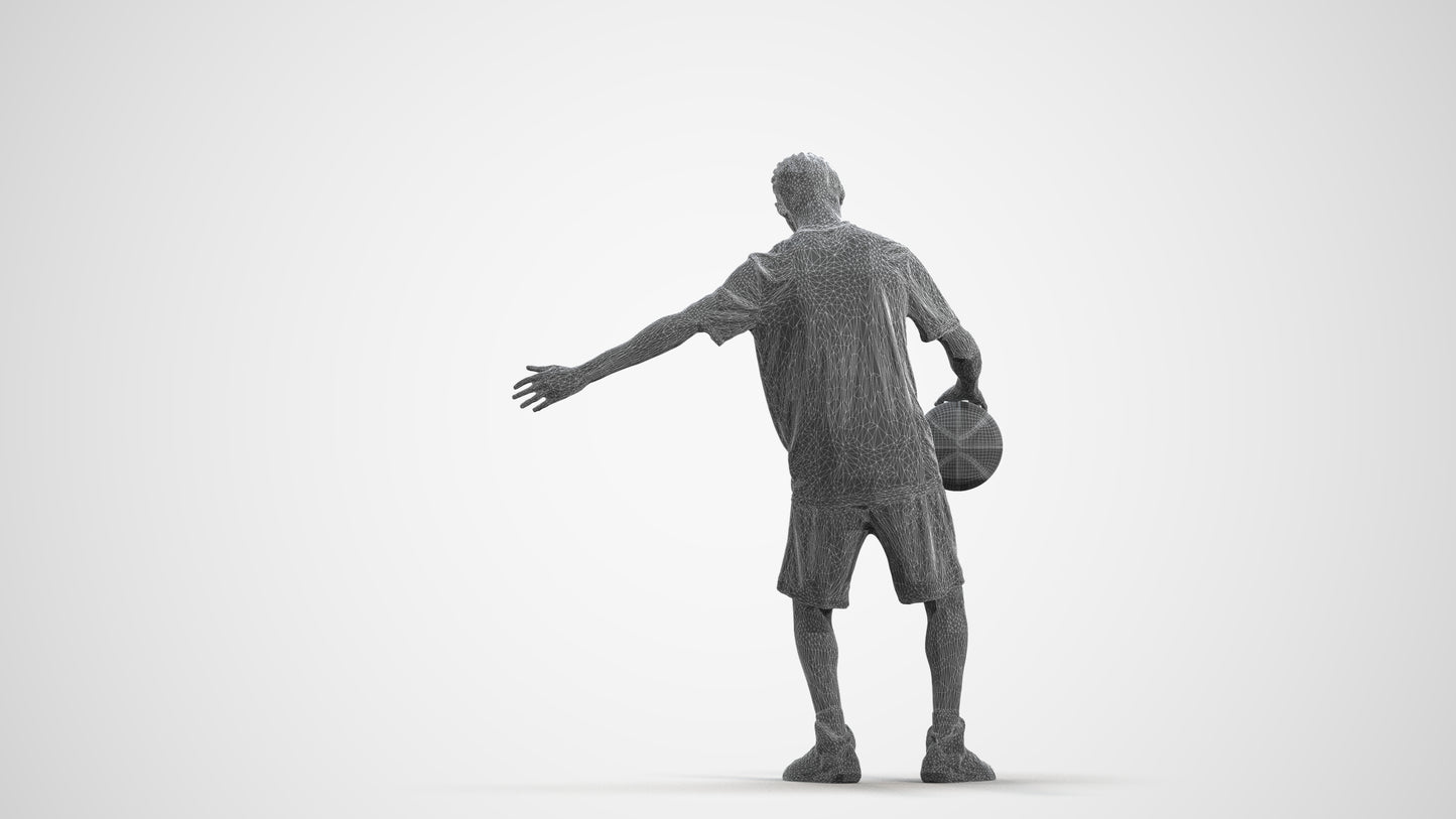 3D people model boy sport, scanned human for 3ds Max rendering, wireframe front view