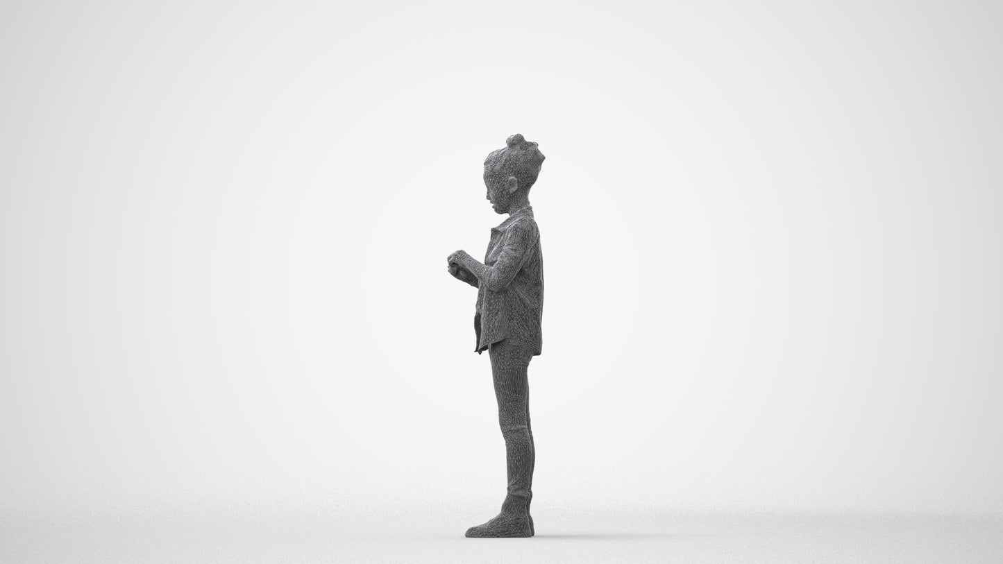 photogrammetry 3D girl casual kids, realistic human model archviz FBX, square thumbnail