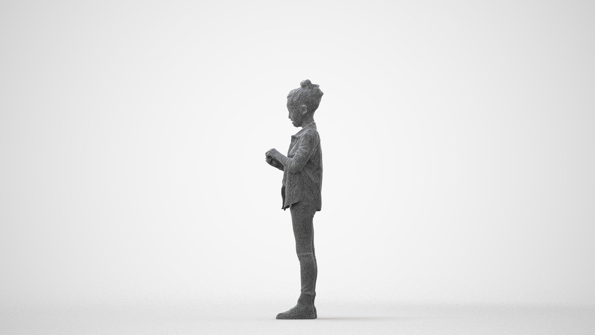 photogrammetry 3D girl casual kids, realistic human model archviz FBX, square thumbnail