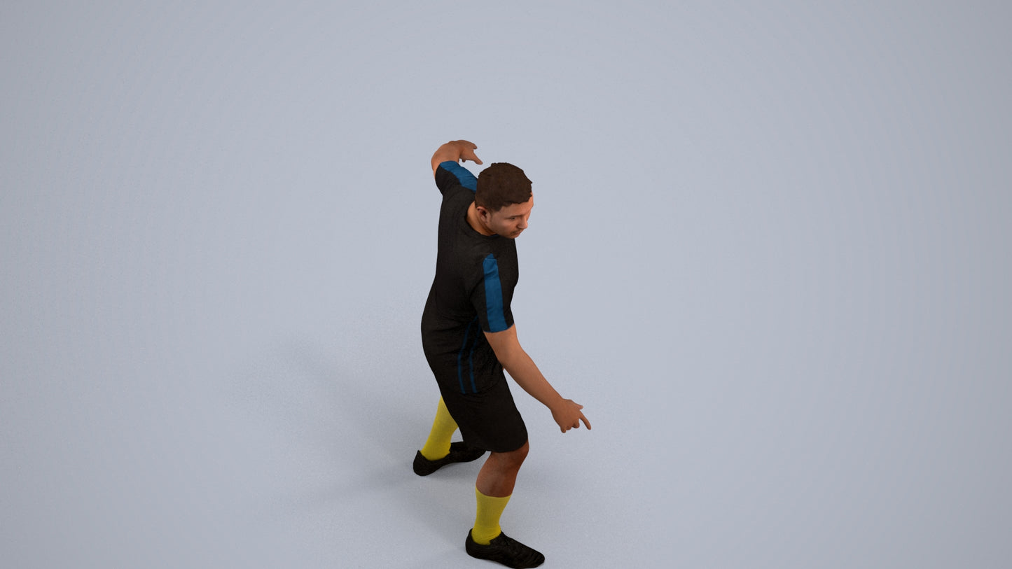 photogrammetry 3D man sport, realistic human model archviz FBX, back view render