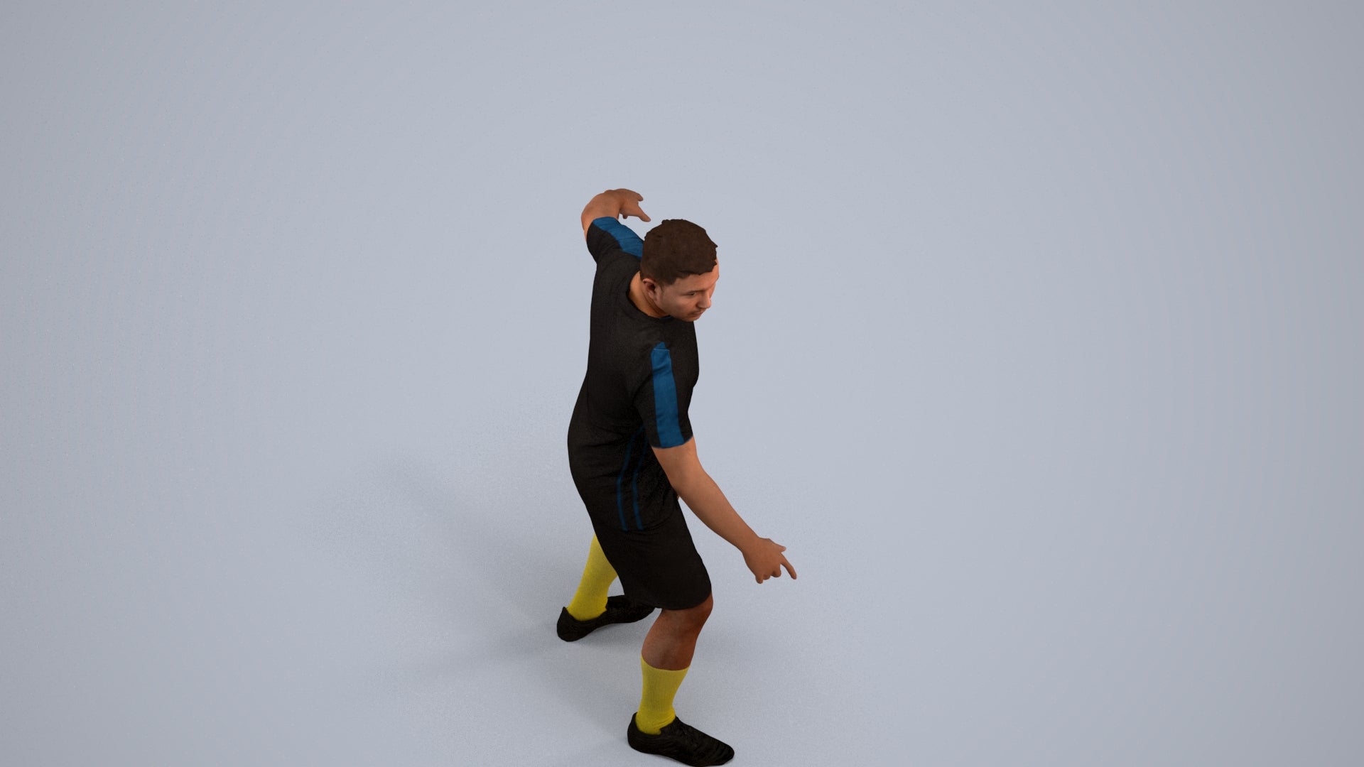 photogrammetry 3D man sport, realistic human model archviz FBX, back view render