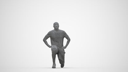 realistic 3D human man sport, archviz people FBX OBJ for Blender, wireframe back view