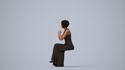 3D people model woman formal formalaffairs, scanned human for 3ds Max rendering, three-quarter view render