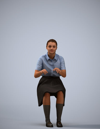 3D people model girl kids, scanned human for 3ds Max rendering