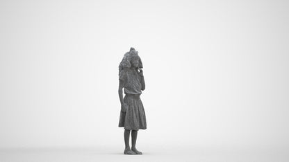 realistic 3D people girl casual kids, render-ready for V-Ray and Corona, FBX OBJ, three-quarter front view render