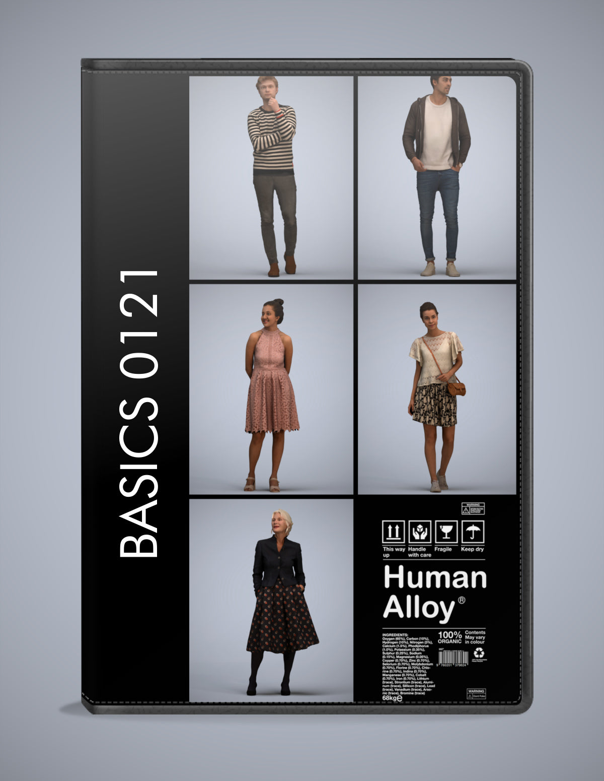realistic 3D humans standing pack, 5 archviz people FBX OBJ for Blender