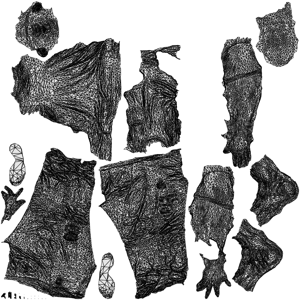 3D human model man casual standing, photogrammetry scanned person for archviz, wireframe top-down view
