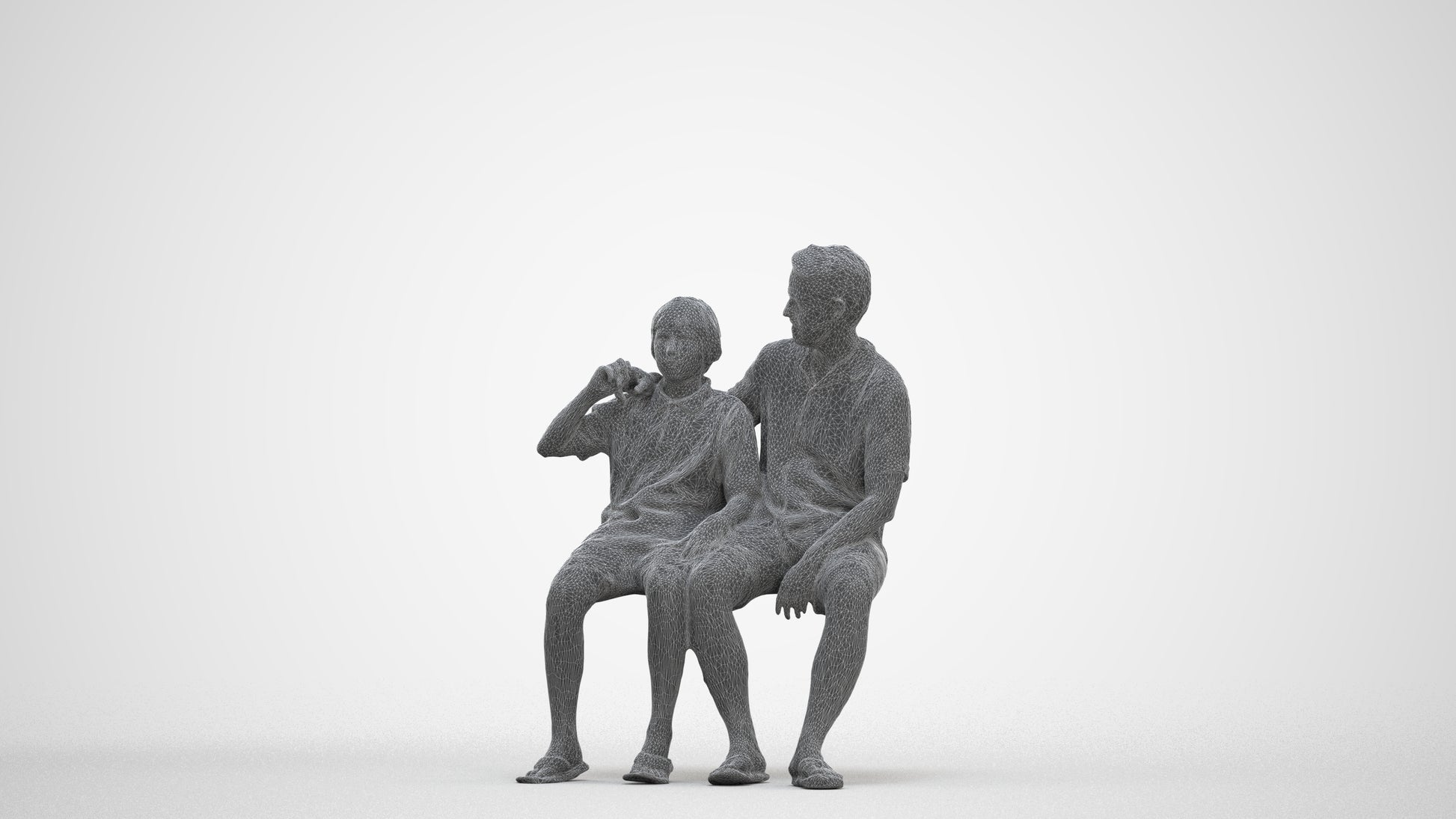 photogrammetry 3D boy kids, realistic human model archviz FBX, three-quarter front view render