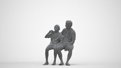 photogrammetry 3D boy kids, realistic human model archviz FBX, three-quarter front view render