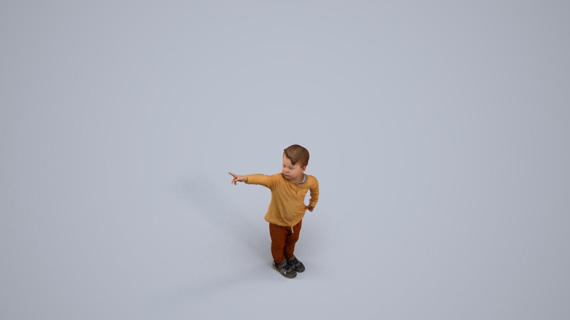 realistic 3D people boy casual kids, render-ready for V-Ray and Corona, FBX OBJ, back view render