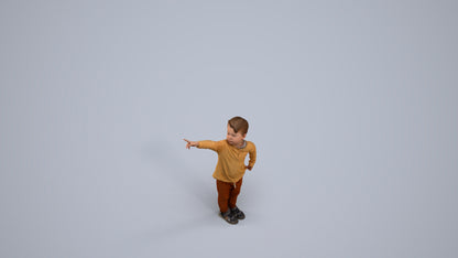 realistic 3D people boy casual kids, render-ready for V-Ray and Corona, FBX OBJ, back view render