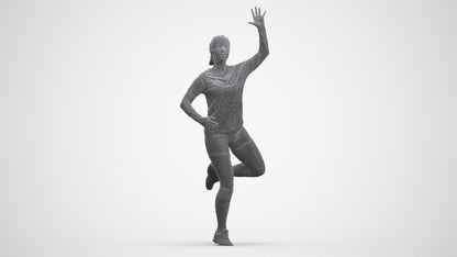 realistic 3D woman sport, scanned archviz people for Blender and 3ds Max, three-quarter front view render