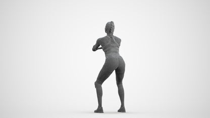 realistic 3D people woman sport, render-ready for V-Ray and Corona, FBX OBJ, wireframe front view