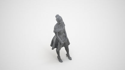 realistic 3D people woman formal formalaffairs, render-ready for V-Ray and Corona, FBX OBJ, wireframe three-quarter view