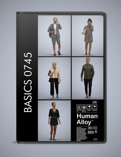 5 3D scanned people walking, photorealistic archviz pack for Enscape and SketchUp