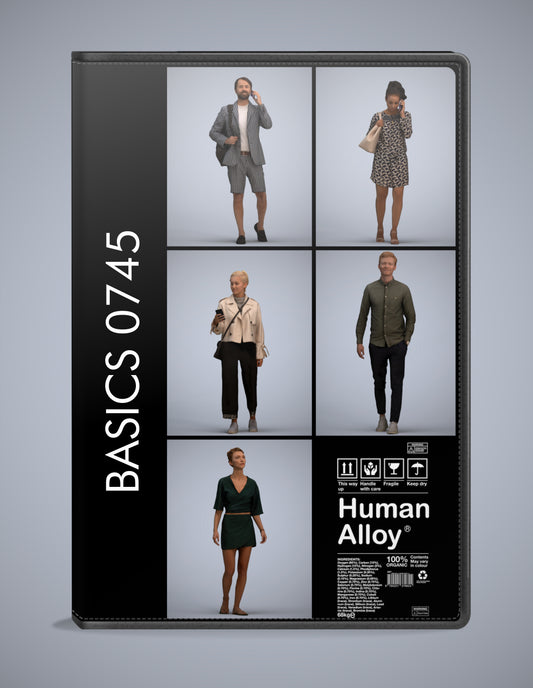 5 3D scanned people walking, photorealistic archviz pack for Enscape and SketchUp
